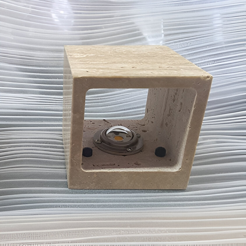 Travertine Cube Wall Sconce | Ormexis