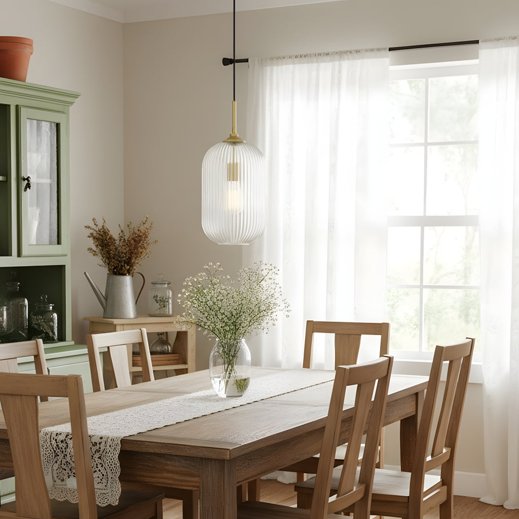 Ribbed Crystal Bell Pendant Light | Ormexis