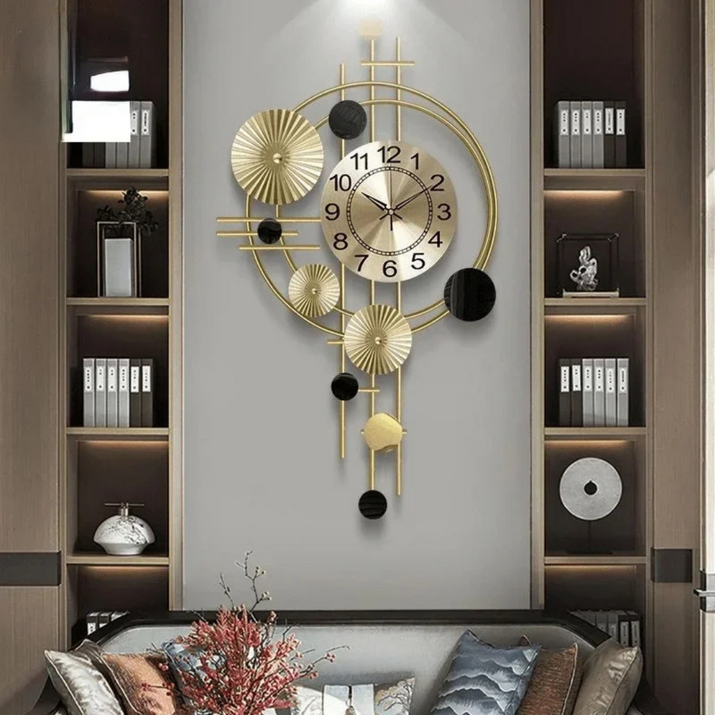 Sculptural Gold Orbit Wall Clock | Ormexis
