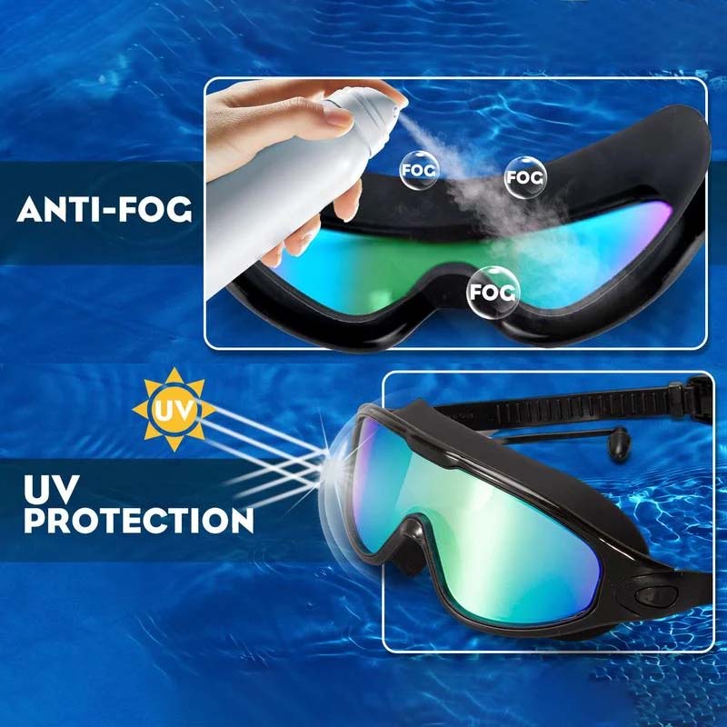 AquaVista Unisex Zwembril met Breed Zicht en Anti-Fog voor Gebruik in het Zwembad