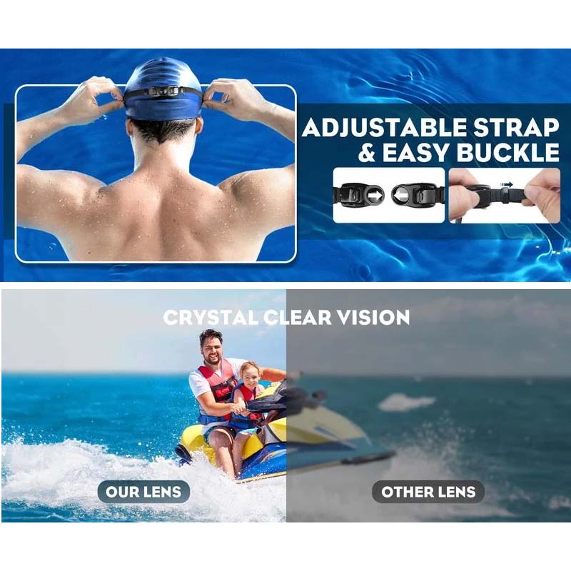 AquaVista Unisex Zwembril met Breed Zicht en Anti-Fog voor Gebruik in het Zwembad