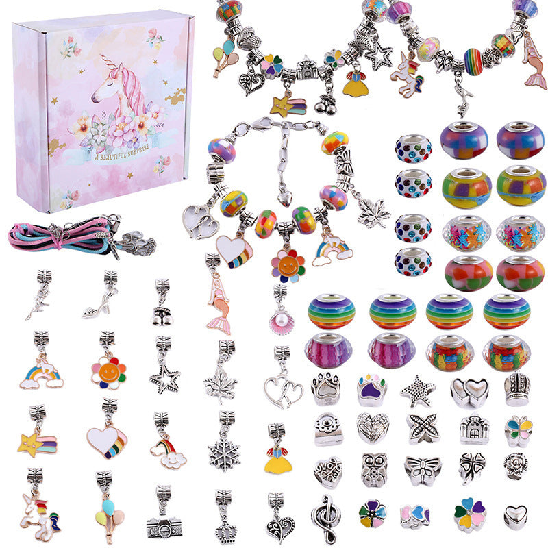 NovaJoy Girls Charm Bracelet Craft Kit For Creative Fun