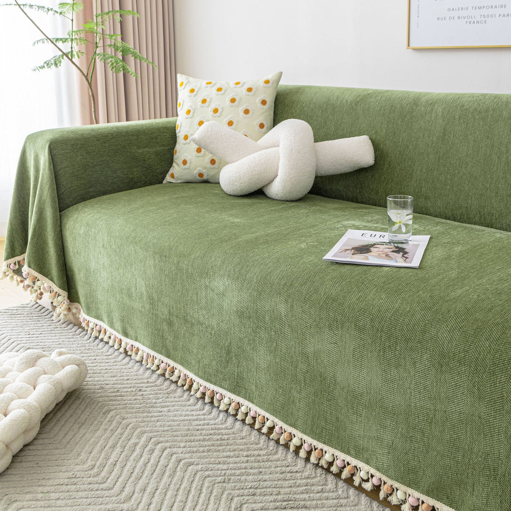 Herringbone Tassel Sofa Cover | Ormexis
