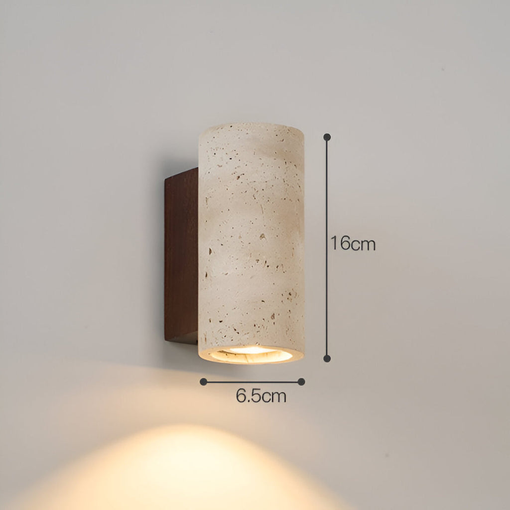 Travertine Cylinder Wall Sconce | Ormexis