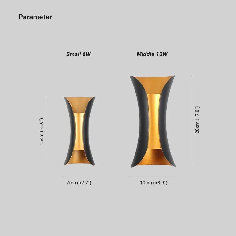 Lámpara de pared exterior arqueada LED LumaCurve IP65 resistente a la intemperie