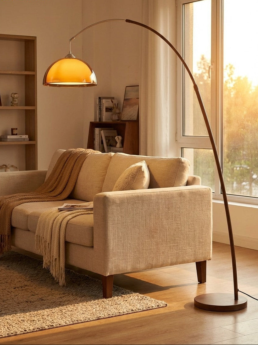 Podłogowa lampa z kloszem kopułowym i łańcuszkiem | Ormexis