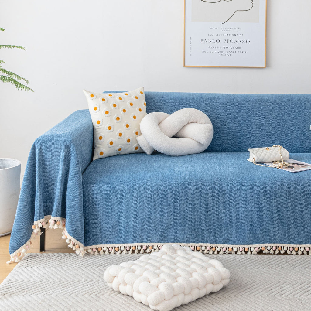 Herringbone Tassel Sofa Cover | Ormexis