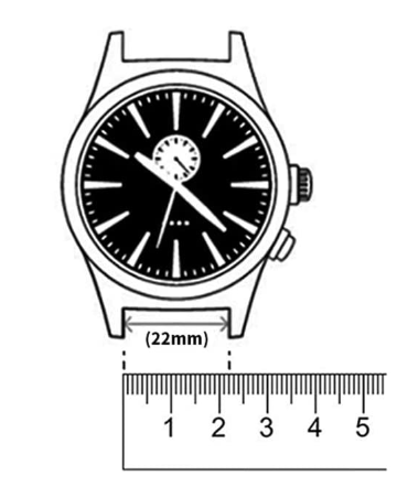Cinturino per orologio nero da 22mm in acciaio inox con sgancio rapido