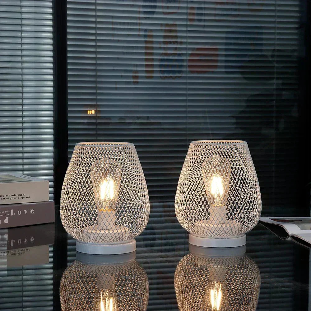 AureaGlow kabellose Tischlampe mit warmem Edison-LED-Leuchten für gemütliche Dekoration