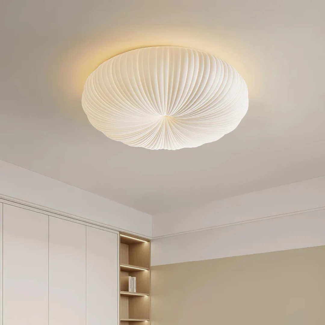 Sculptural Pleated Shell Ceiling Light | Ormexis