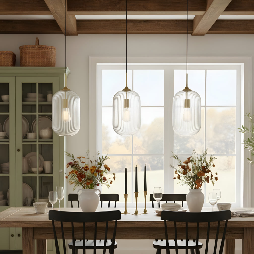 Ribbed Crystal Bell Pendant Light | Ormexis