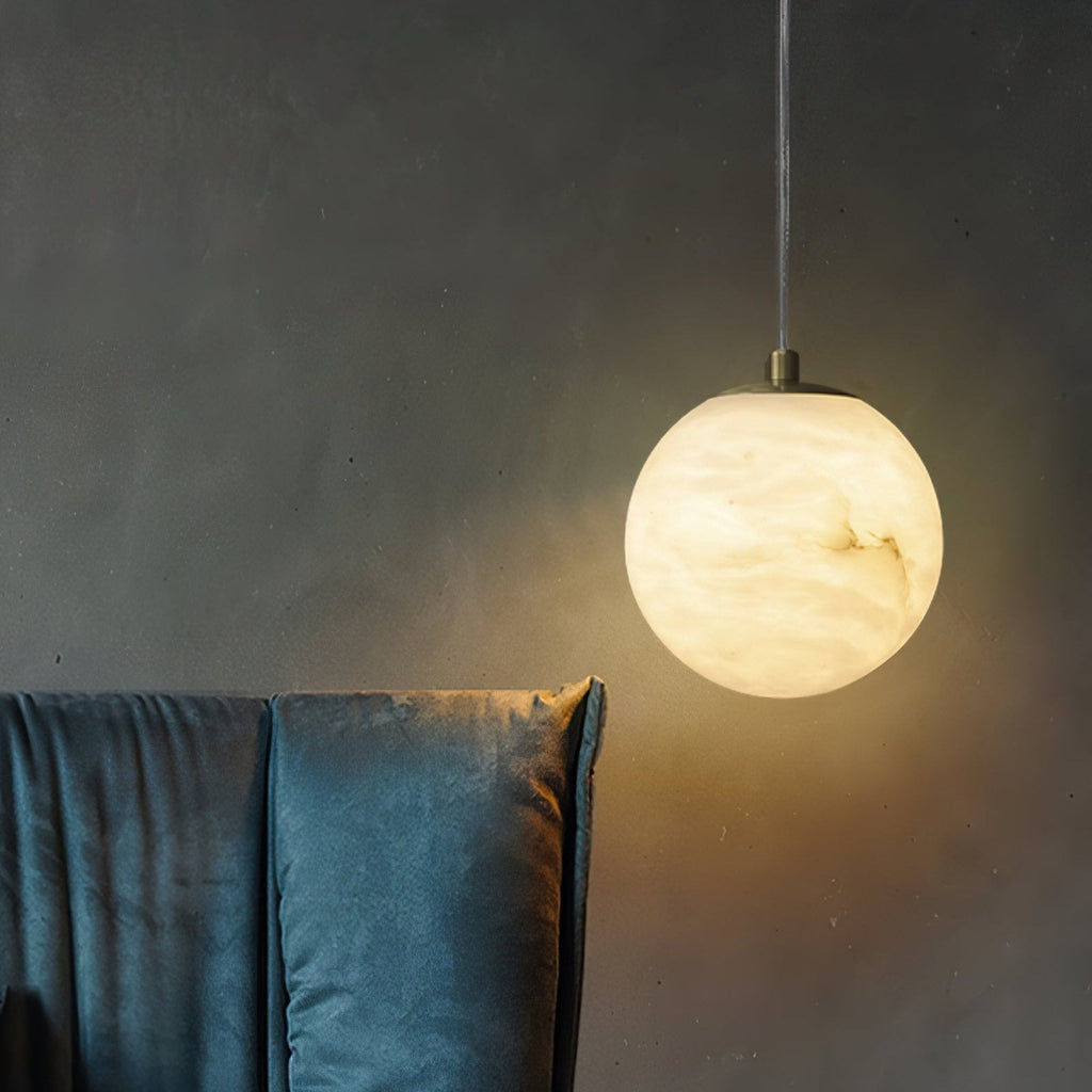 Modern Alabaster Globe Pendant Light | Ormexis
