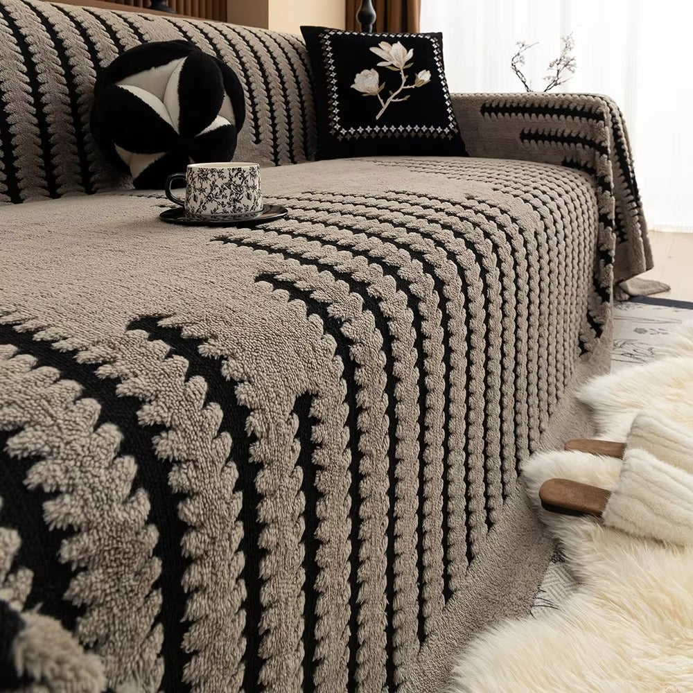 Sofföverdrag i öglestickad randig design | Ormexis