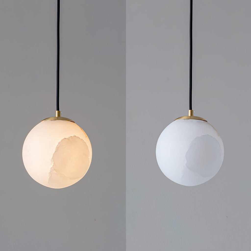 Modern Alabaster Globe Pendant Light | Ormexis