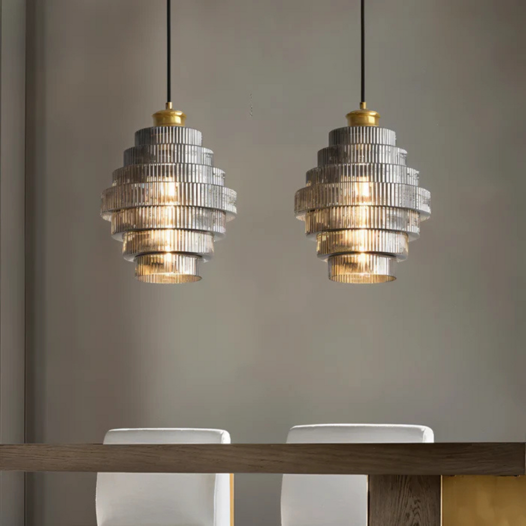 Sculptural Tiered Glass Pendant Light | Ormexis