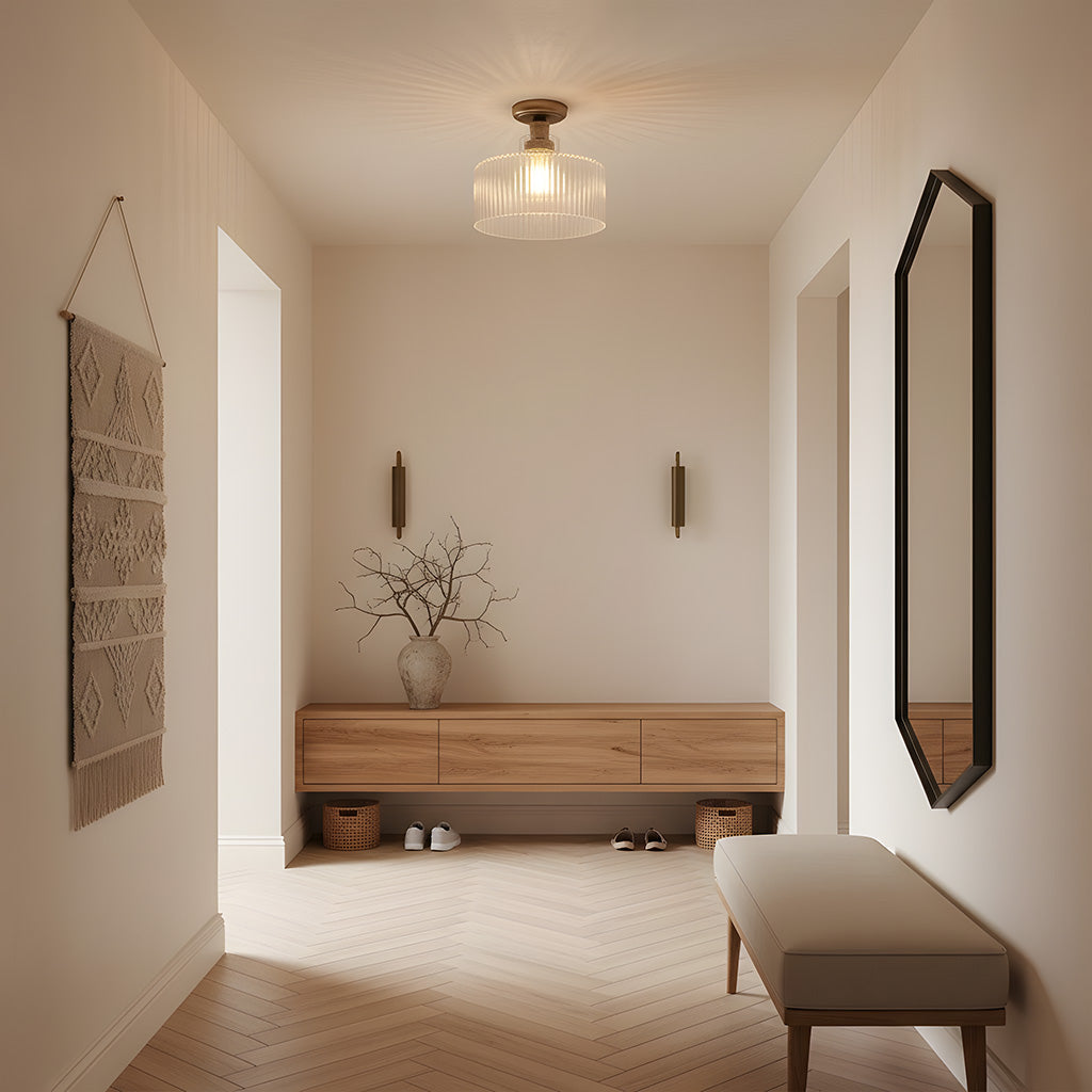 Transitional Glass Ceiling Lamp | Ormexis