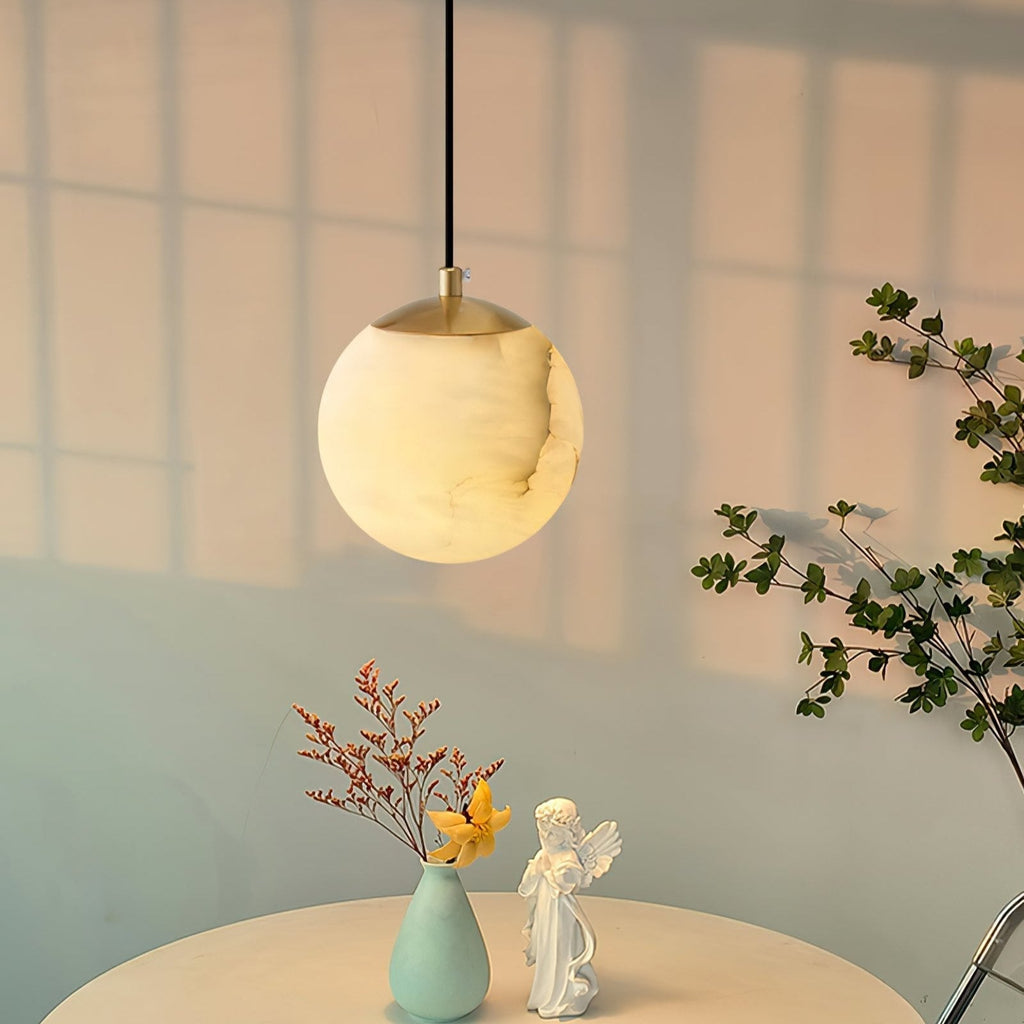 Modern Alabaster Globe Pendant Light | Ormexis