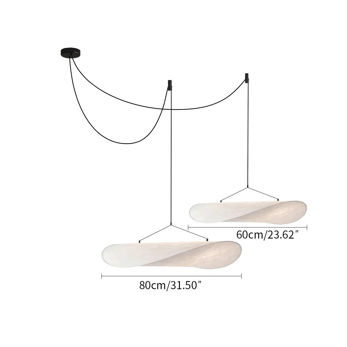 Zen umělecká závěsná lampa Cloud Silk do obývacího pokoje, lampa ve tvaru bramborové lupínky