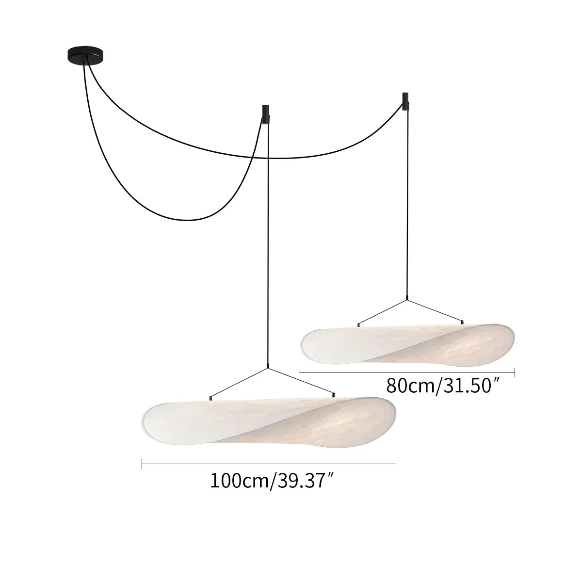 Zen umělecká závěsná lampa Cloud Silk do obývacího pokoje, lampa ve tvaru bramborové lupínky