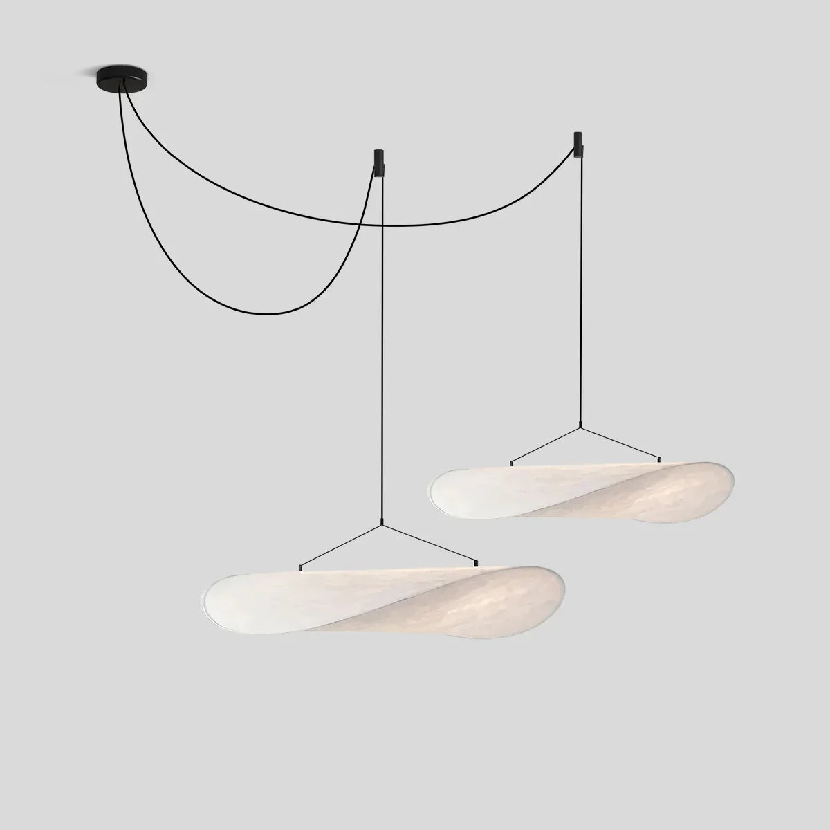 Zen umělecká závěsná lampa Cloud Silk do obývacího pokoje, lampa ve tvaru bramborové lupínky