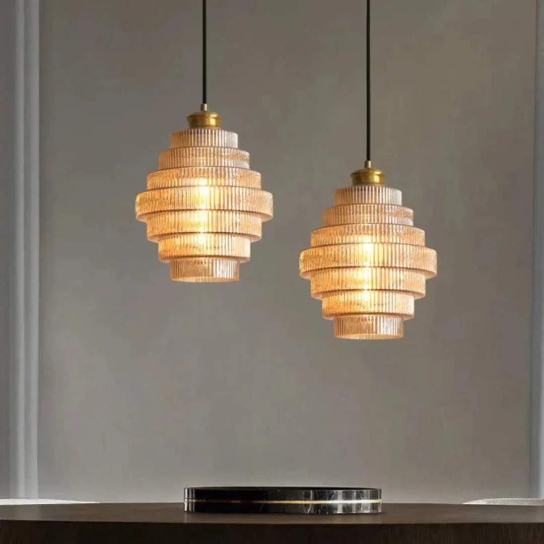 Sculptural Tiered Glass Pendant Light | Ormexis