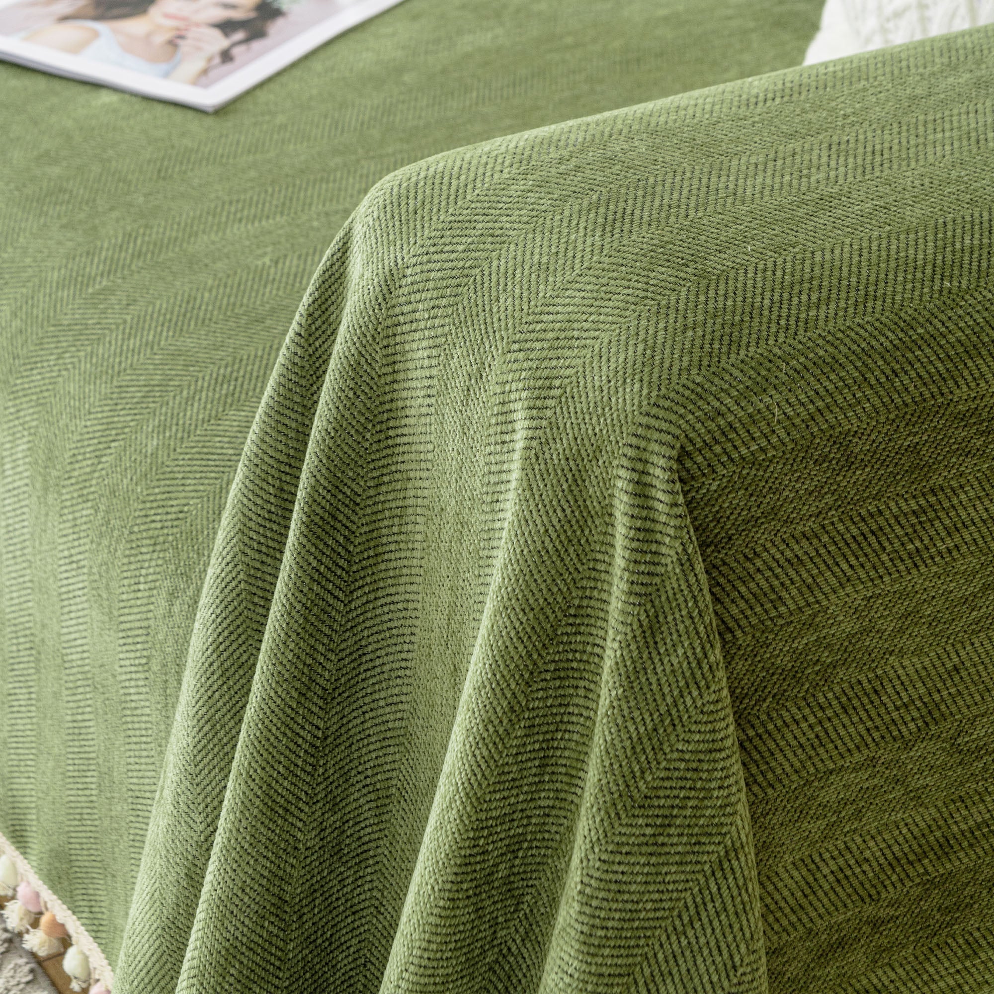 Herringbone Tassel Sofa Cover | Ormexis