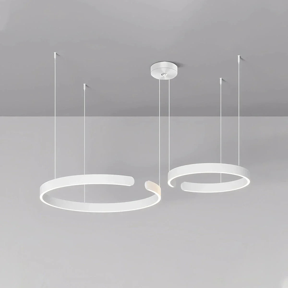 Sleek Circular LED Ring Chandelier For Living Room Decor