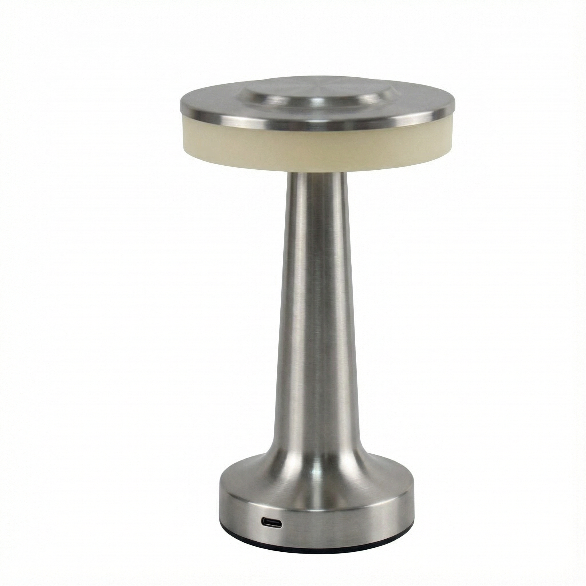 Lâmpada de mesa LED recarregável com controlo tátil e corpo metálico | Ormexis
