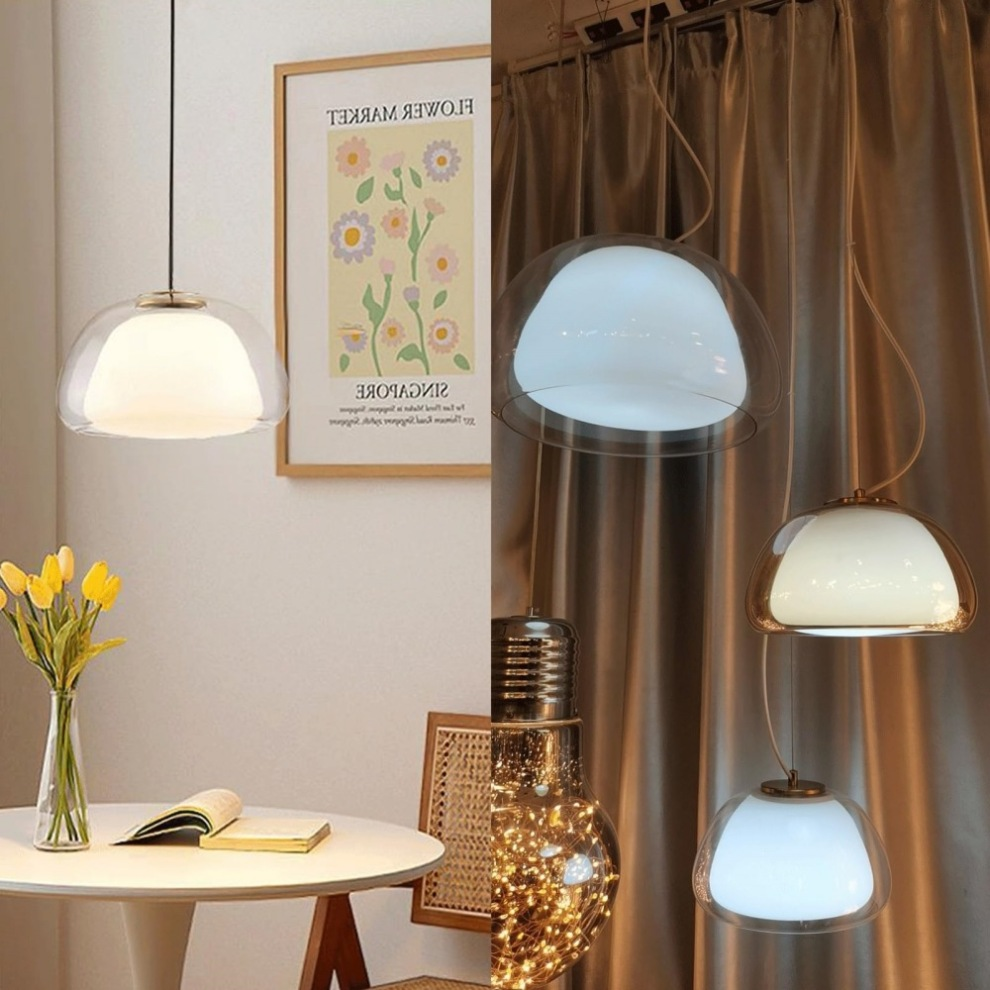 Aurora melkeglass pendellampe for moderne takdekorasjon