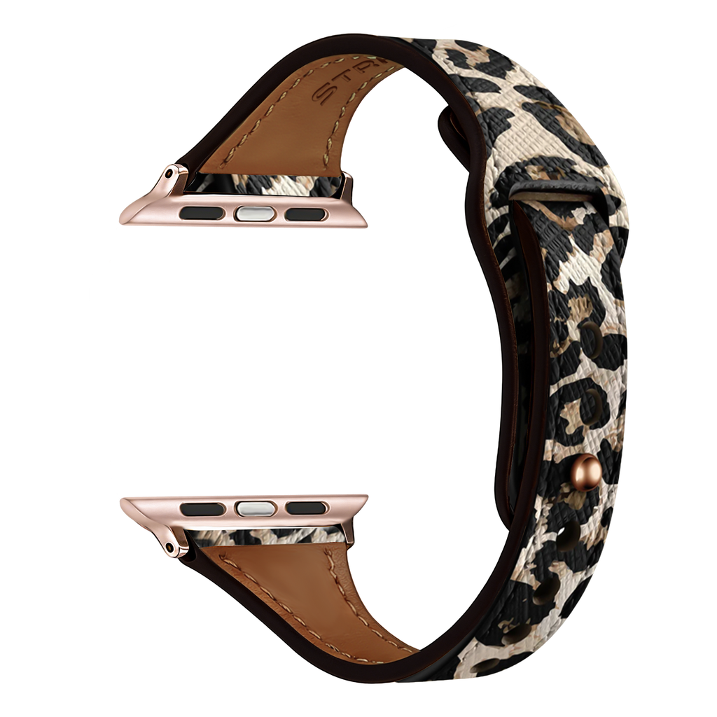 Apple Watch Leopard Print Leather Band Replacement Strap