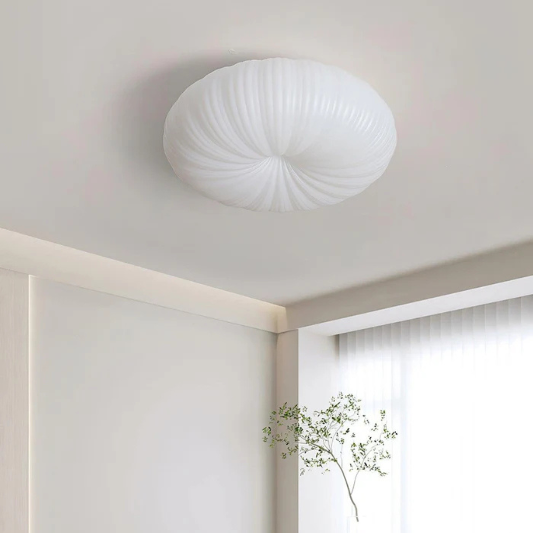 Sculptural Pleated Shell Ceiling Light | Ormexis