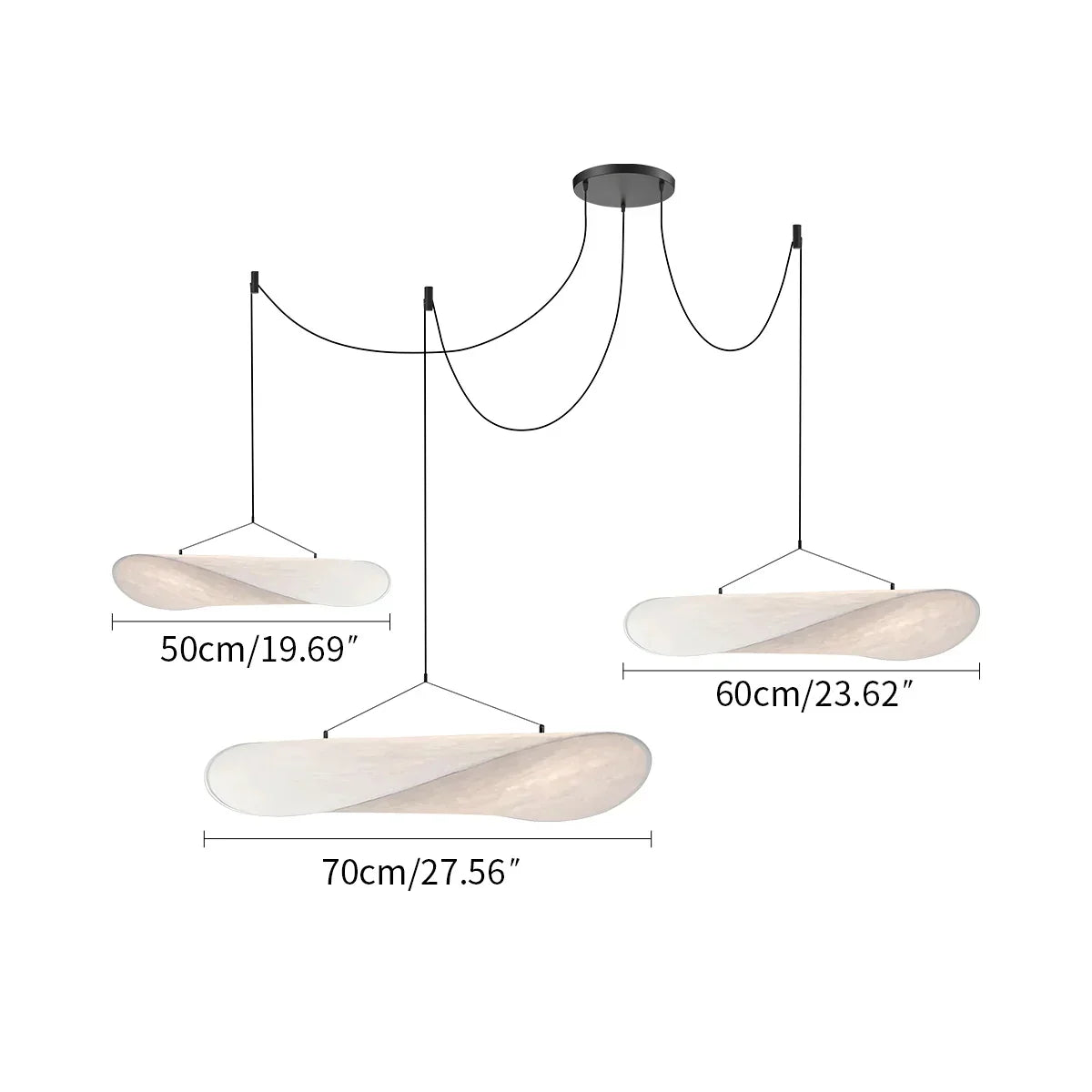 Zen umělecká závěsná lampa Cloud Silk do obývacího pokoje, lampa ve tvaru bramborové lupínky
