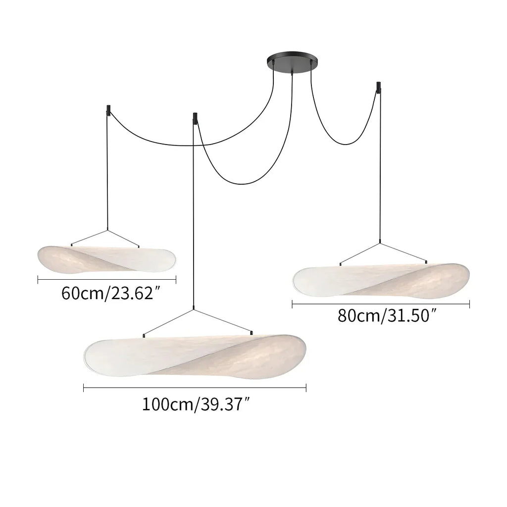 Zen umělecká závěsná lampa Cloud Silk do obývacího pokoje, lampa ve tvaru bramborové lupínky