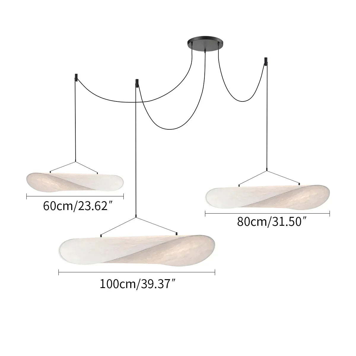 Zen umělecká závěsná lampa Cloud Silk do obývacího pokoje, lampa ve tvaru bramborové lupínky