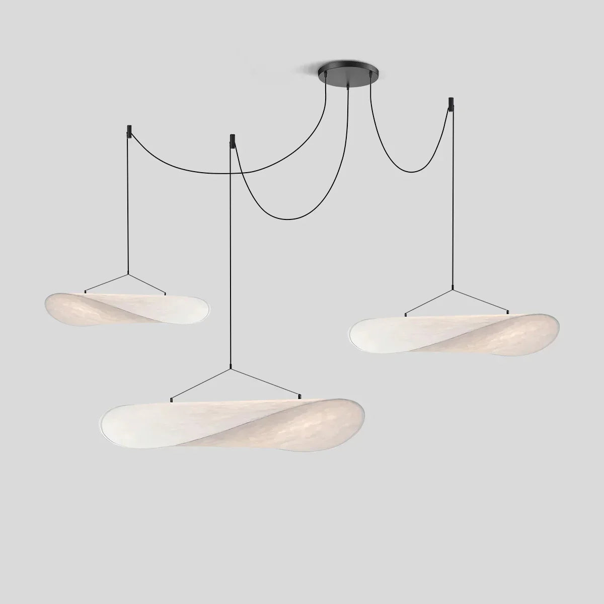 Zen umělecká závěsná lampa Cloud Silk do obývacího pokoje, lampa ve tvaru bramborové lupínky