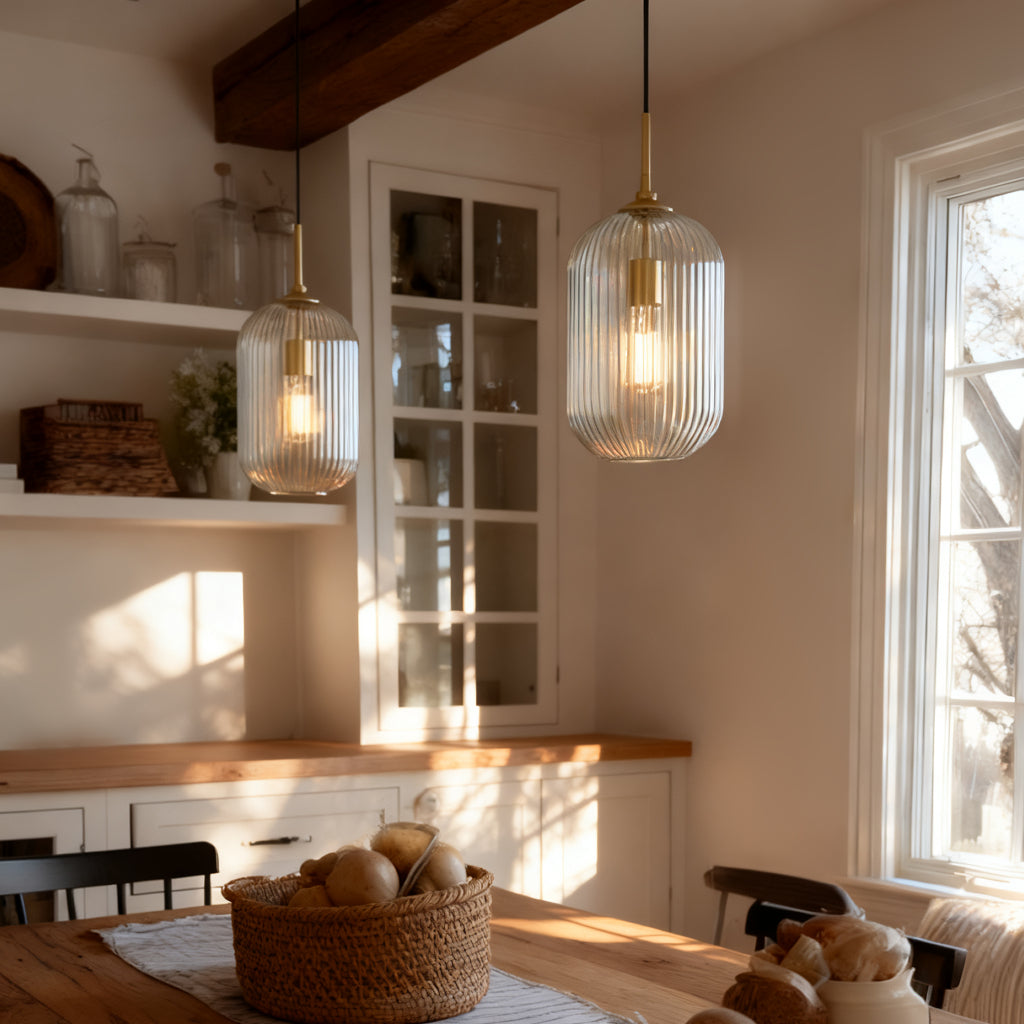 Ribbed Crystal Bell Pendant Light | Ormexis