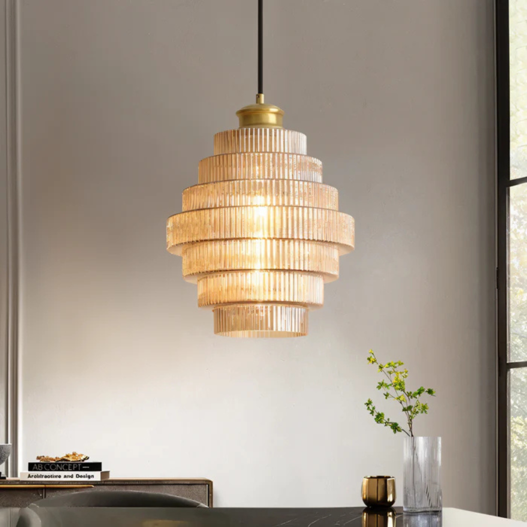 Sculptural Tiered Glass Pendant Light | Ormexis