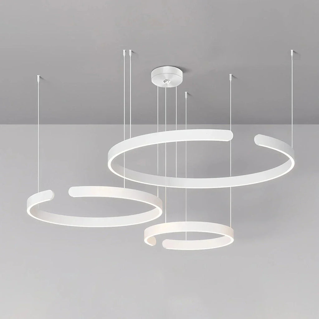 Slank rund LED-ringlysekrone for stueinnredning