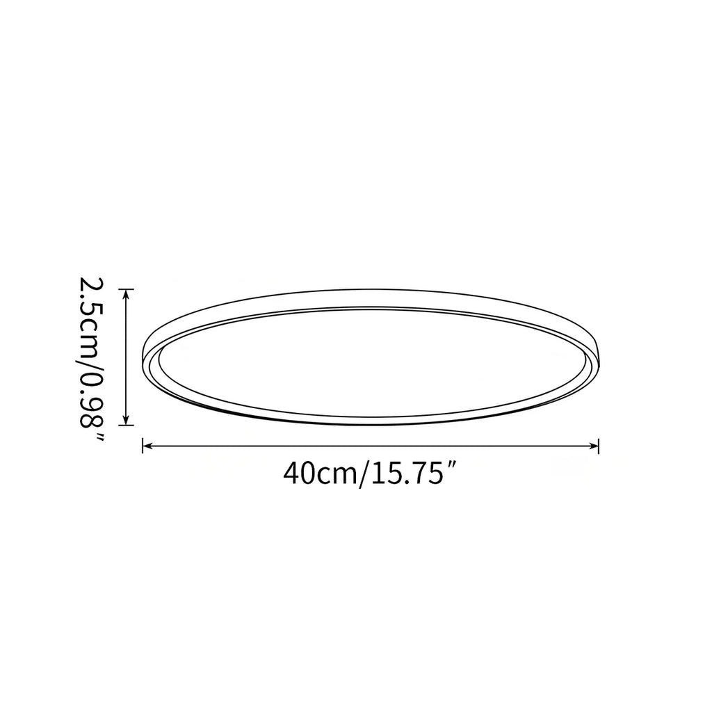 Bedroom Ceiling Light With Slim Flush Mount, Round Profile