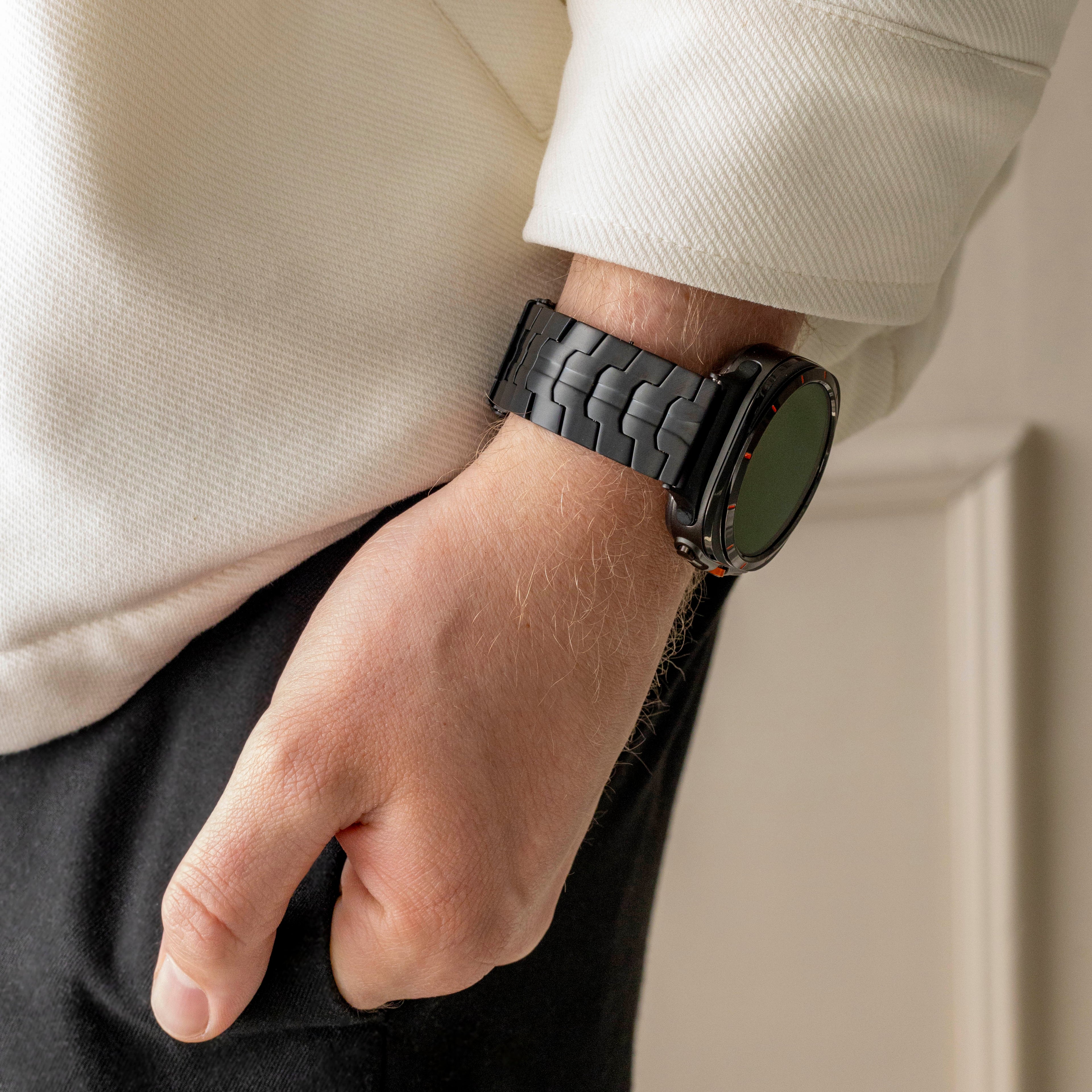 Titanium Link Bracelet For Samsung Galaxy Watch Ultra Iron Black Bandz