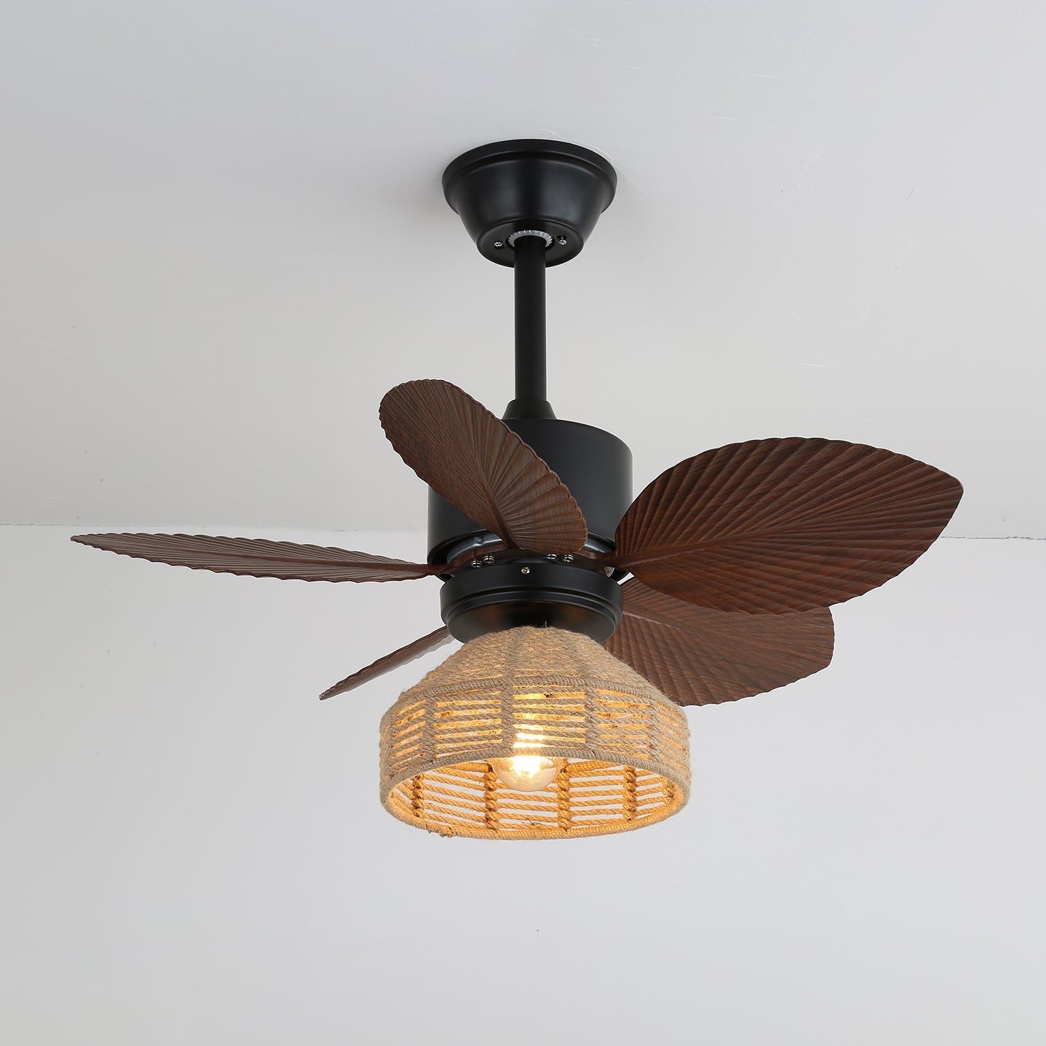 Luz de teto com ventoinha em forma de folha de palmeira | Ormexis
