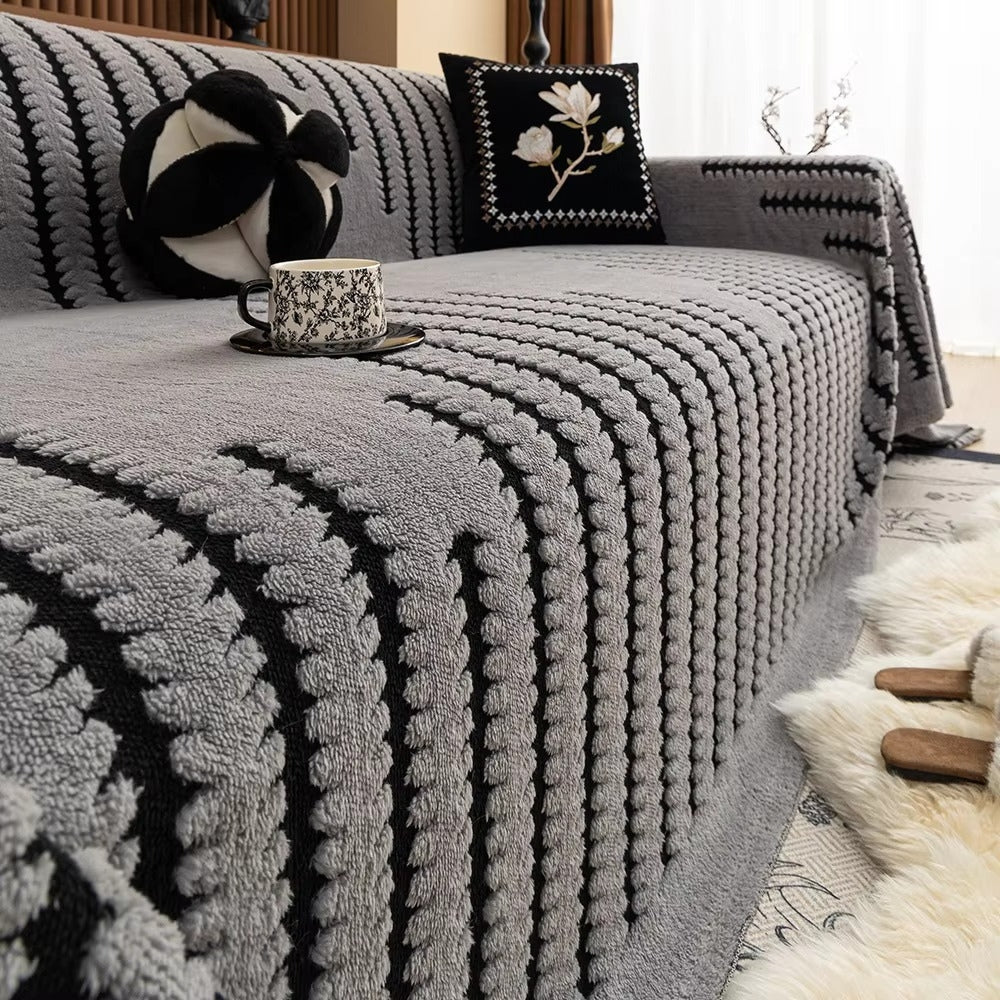 Sofföverdrag i öglestickad randig design | Ormexis