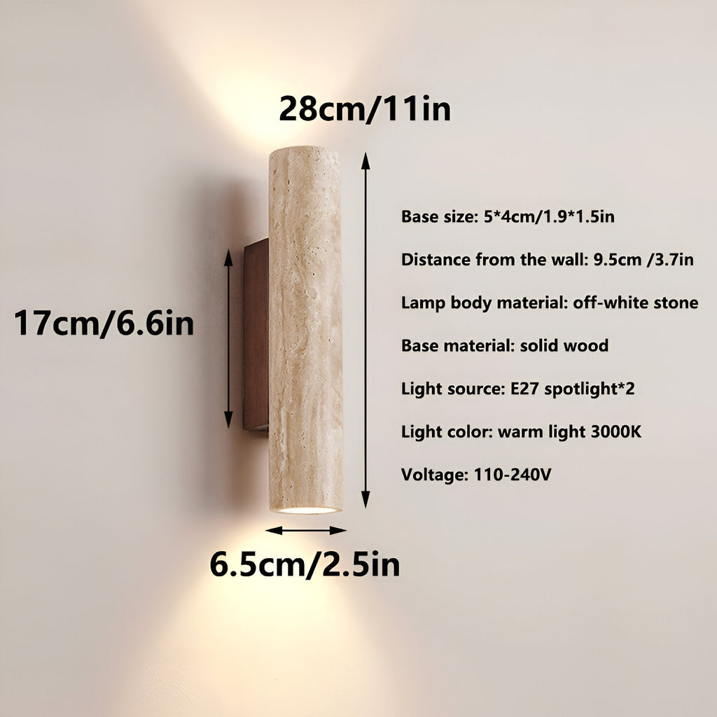 Travertine Cylinder Wall Sconce | Ormexis