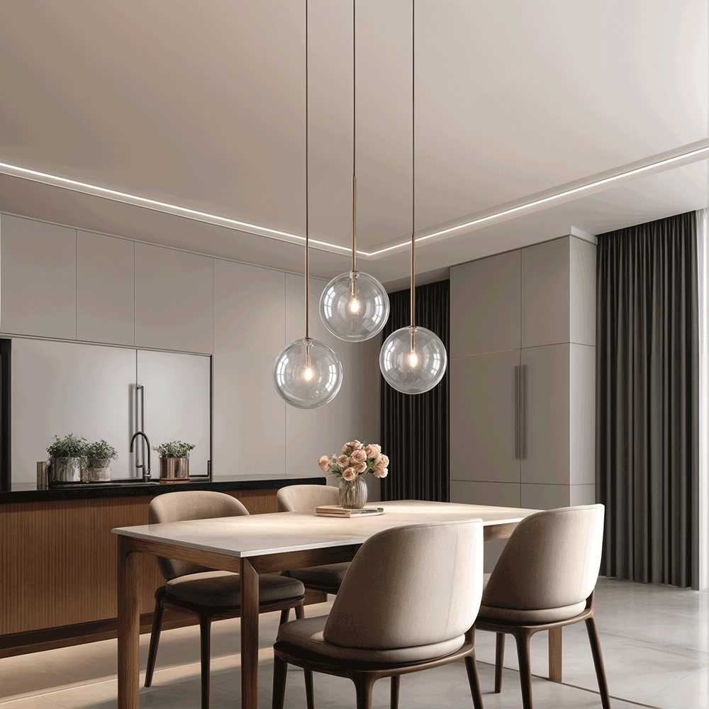 Suspensions en globe de verre pour cuisines et chambres modernes