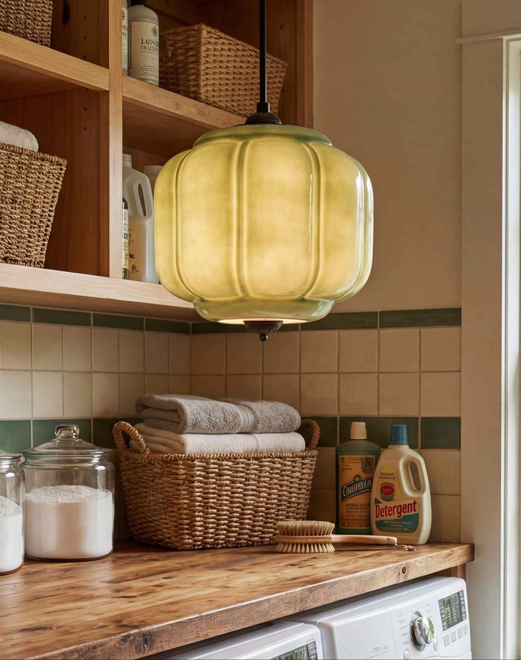 Pendellampa med skulpterad glaskupa | Ormexis