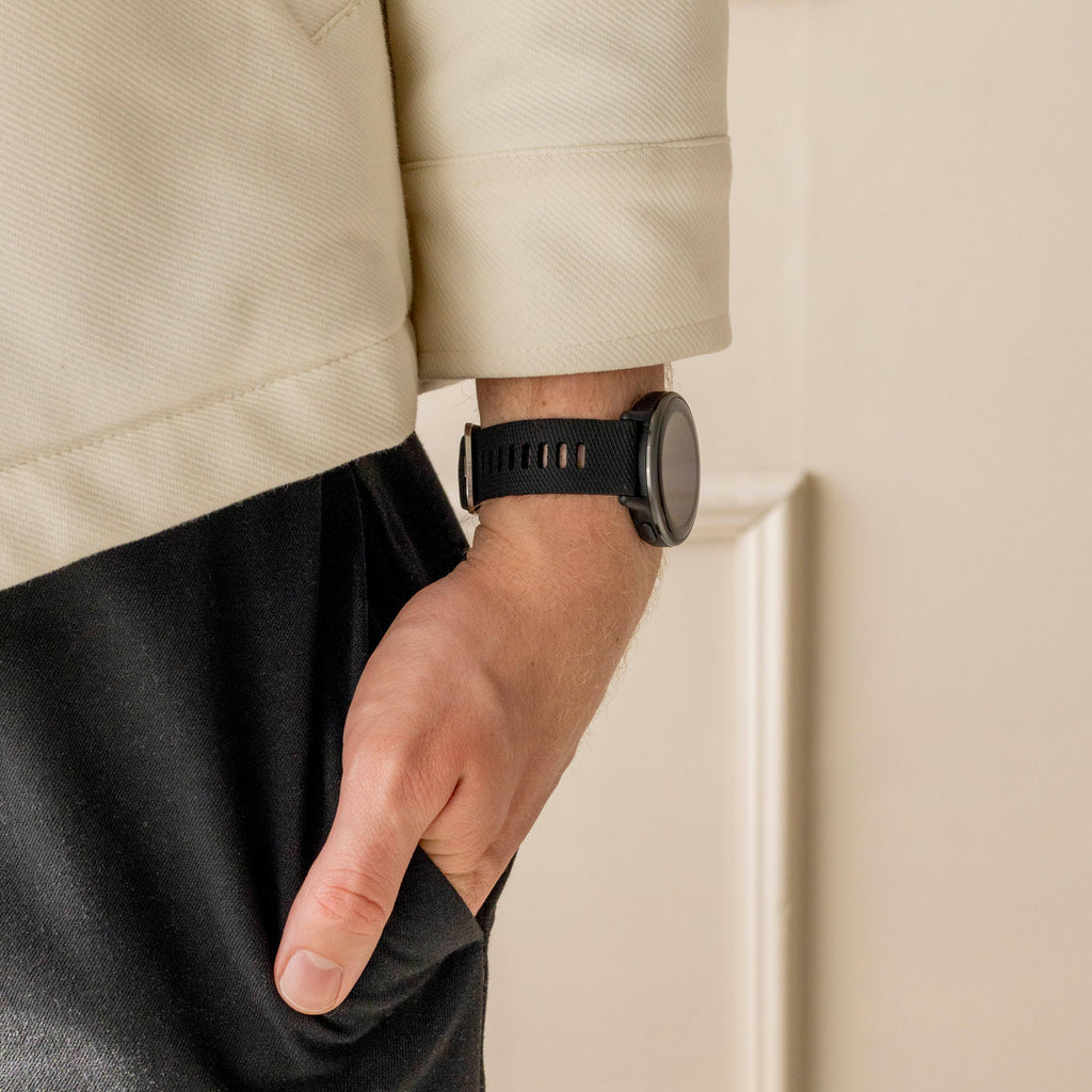 Garmin Vivoactive 3 Black Silicone Watch Band For Wristwatch