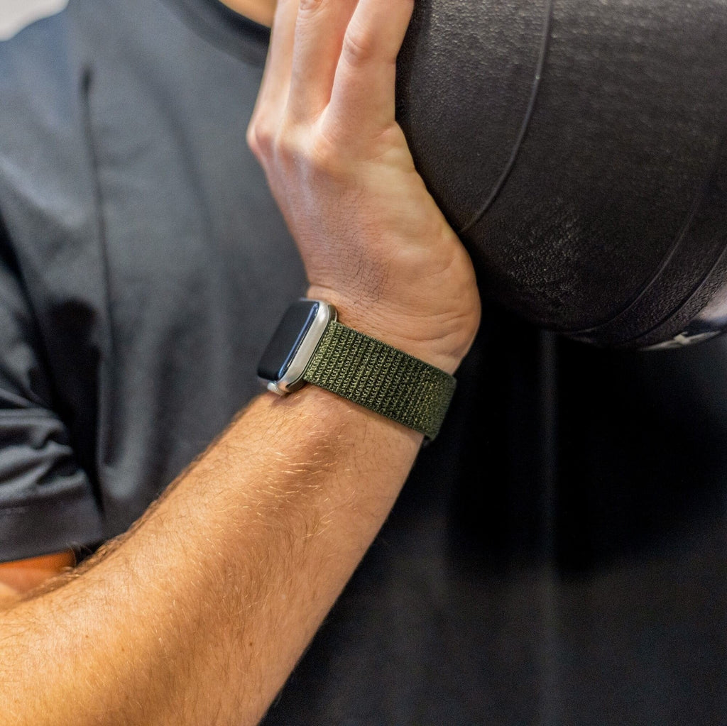 Mørkegrønt nylonrem Apple Watch-tilbehør for daglig bruk