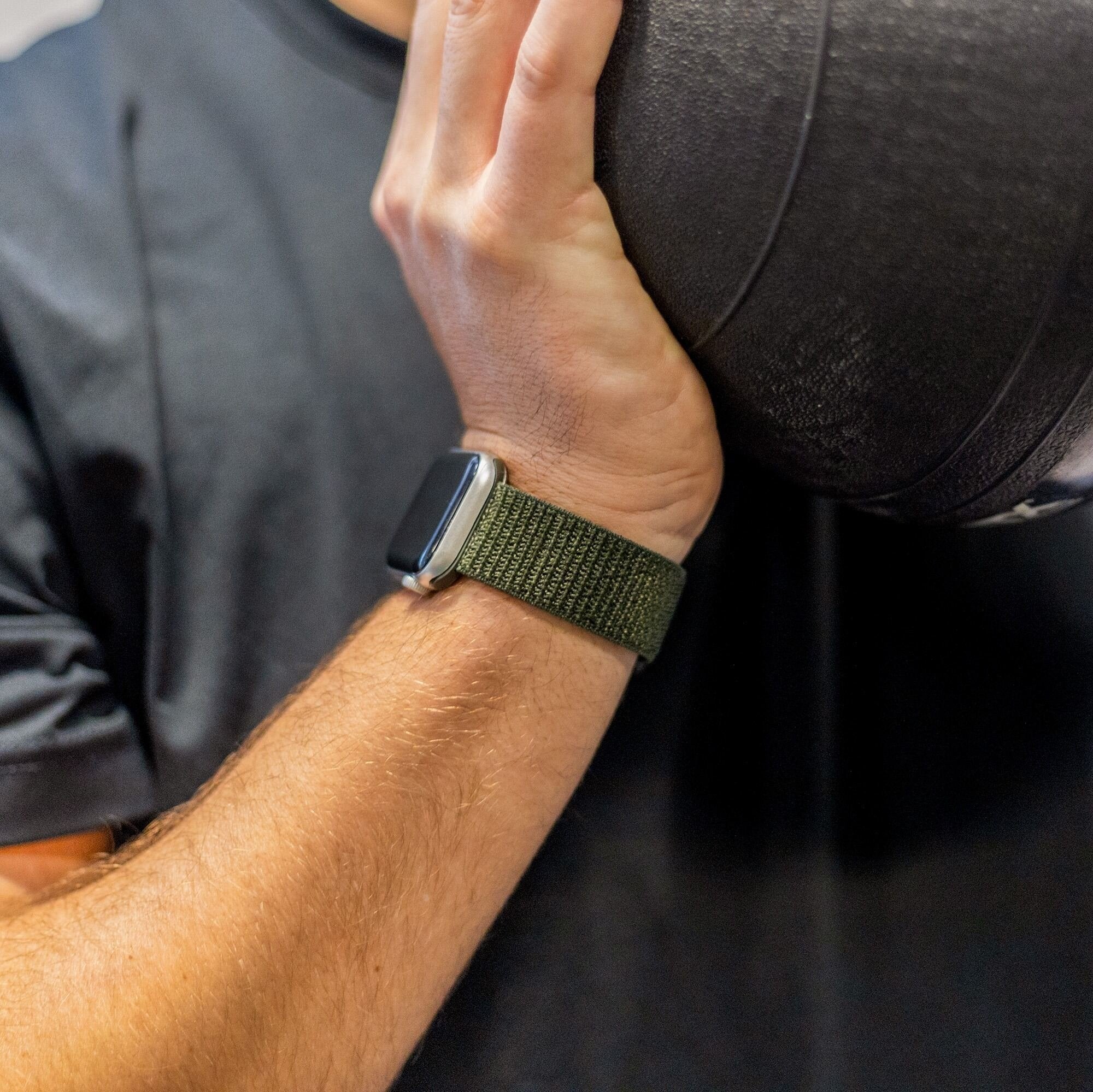 Mørkegrønt nylonrem Apple Watch-tilbehør for daglig bruk