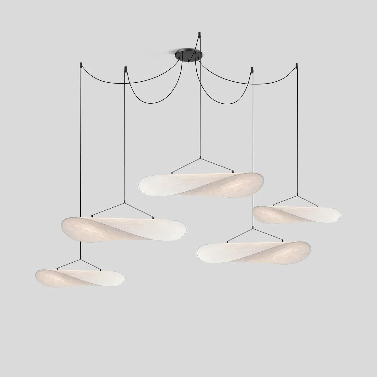 Zen umělecká závěsná lampa Cloud Silk do obývacího pokoje, lampa ve tvaru bramborové lupínky