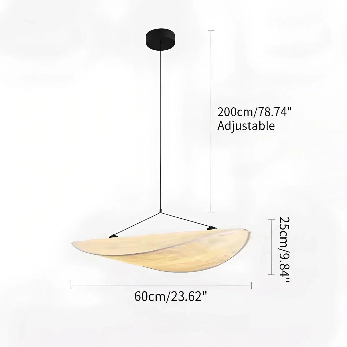 Zen umělecká závěsná lampa Cloud Silk do obývacího pokoje, lampa ve tvaru bramborové lupínky